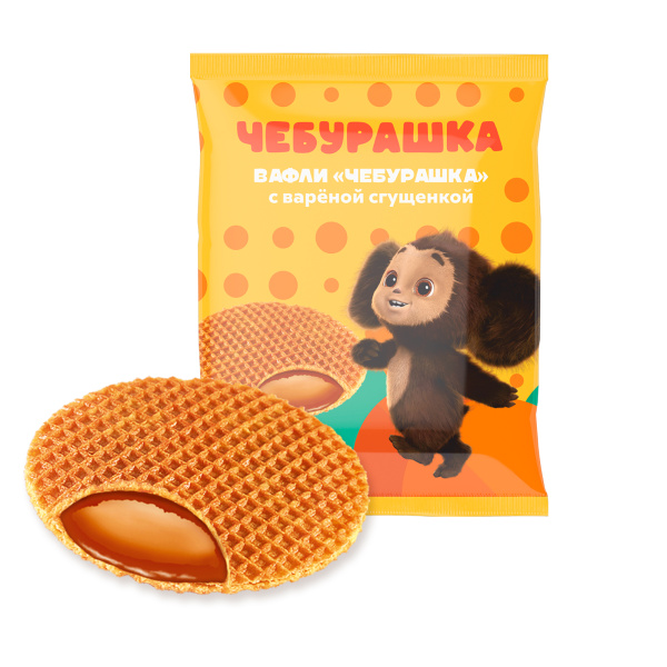 Вафли "ЧЕБУРАШКА" с вареной сгущенкой 240гр.